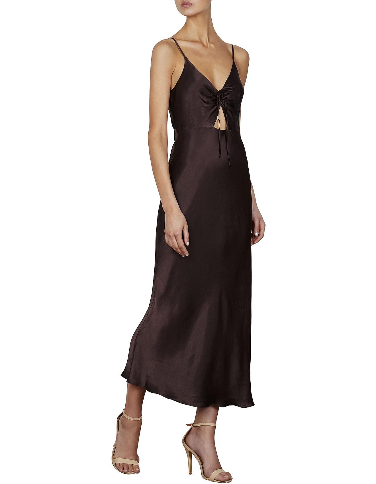 shona joy wright ruched bias slip dress