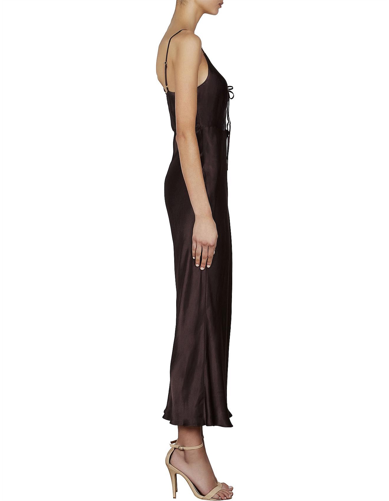 shona joy wright ruched bias slip dress