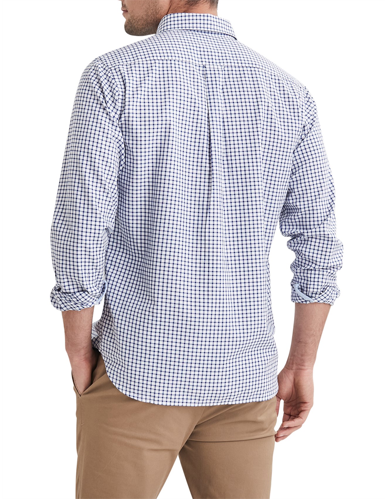 men's long sleeve check shirt