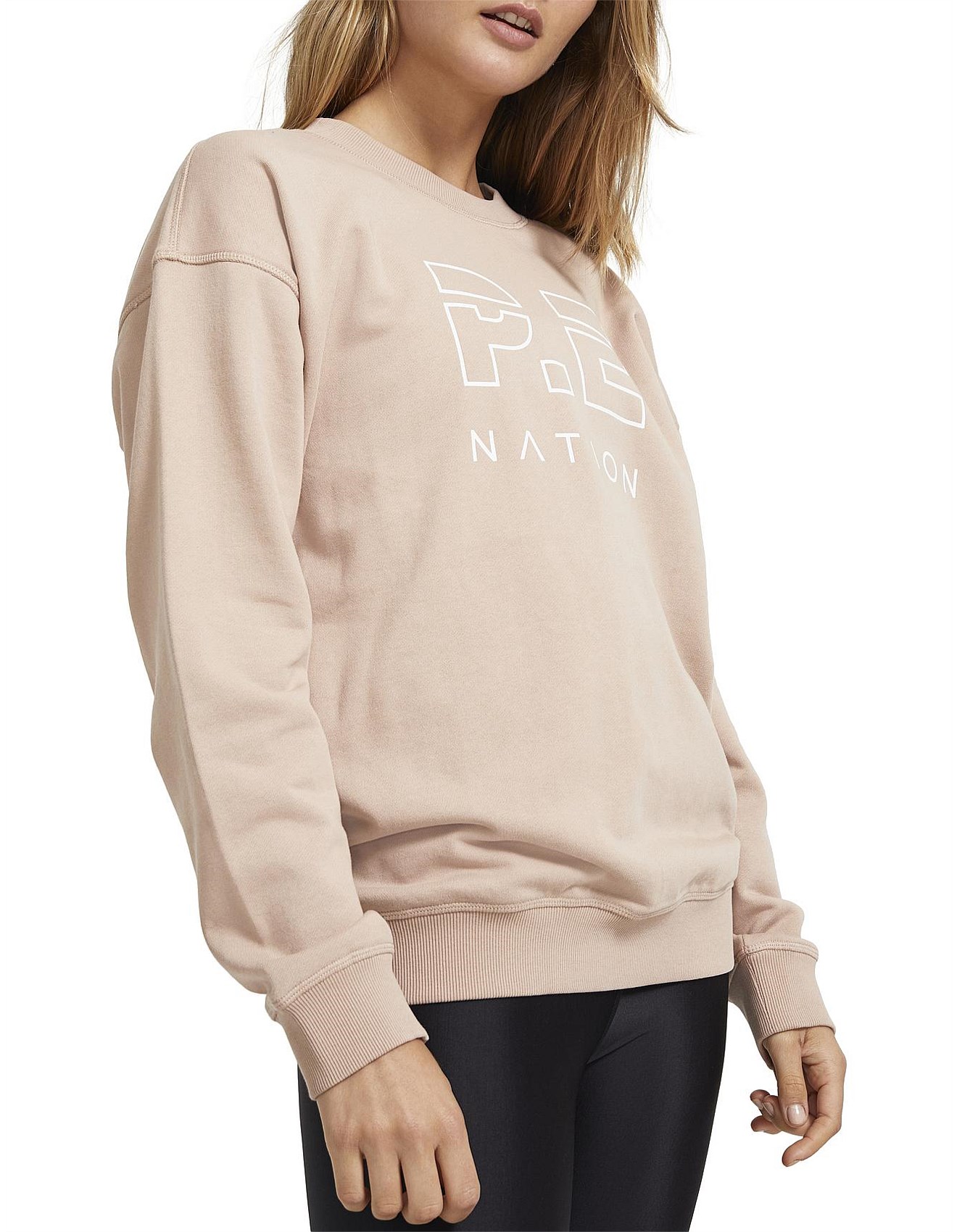 pe nation heads up sweater black