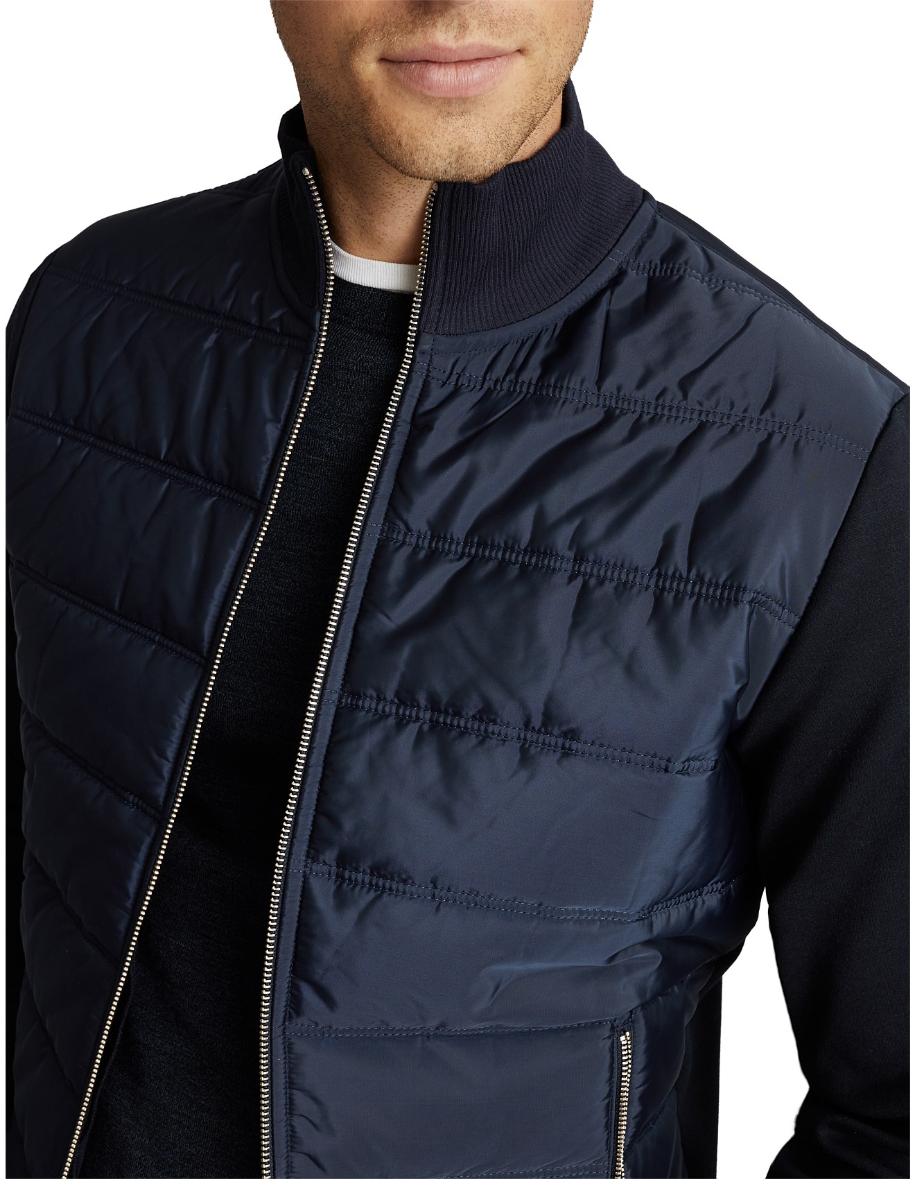 reiss freddie hybrid quilted jacket