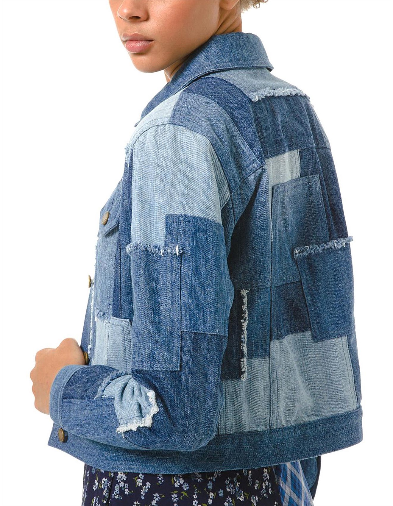 michael kors patchwork denim jacket