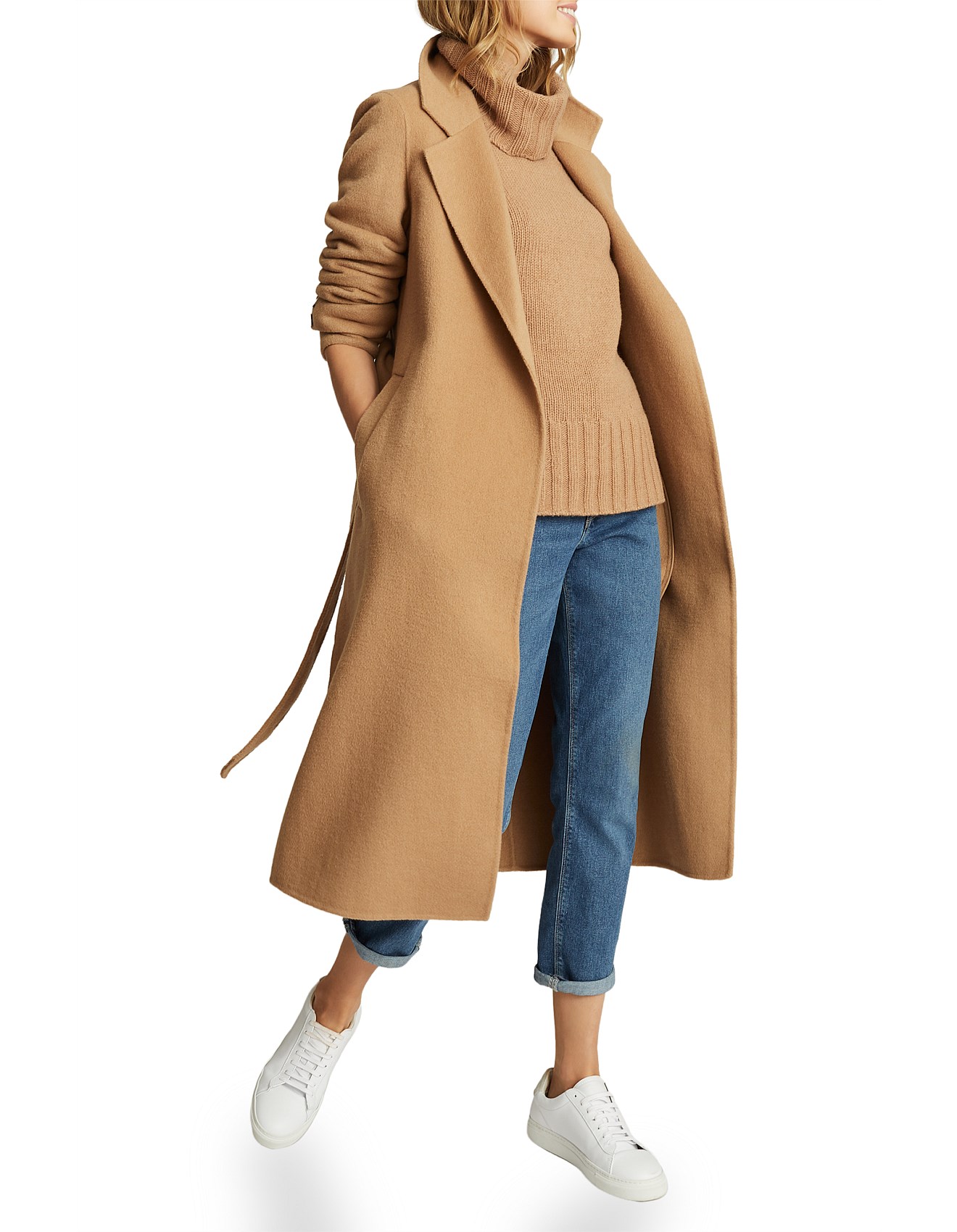 leah wool blend wrap coat reiss