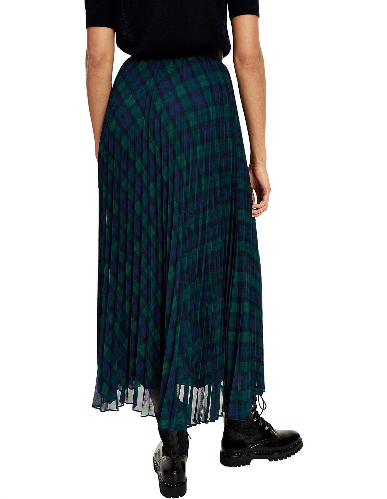 tommy hilfiger tartan midi skirt