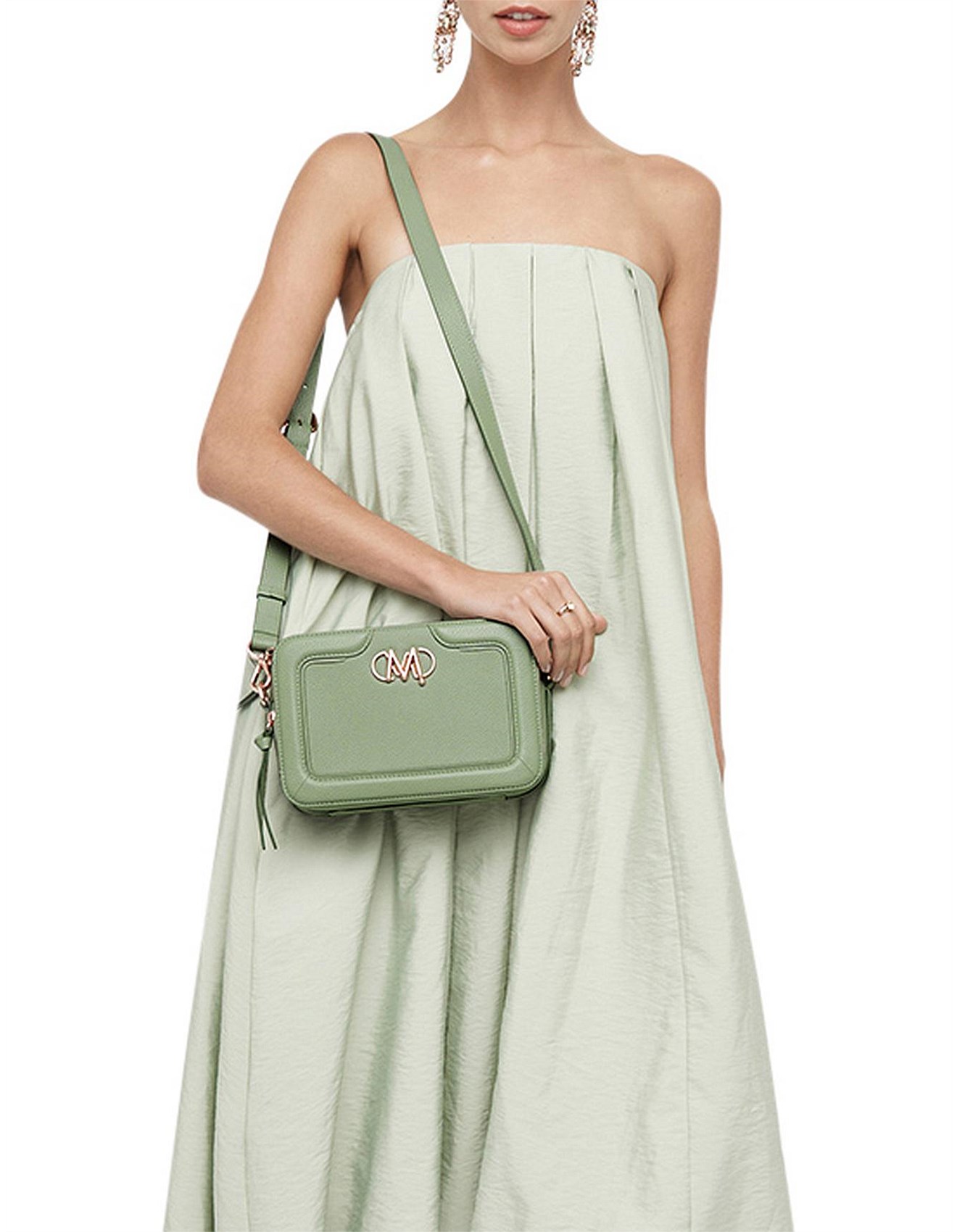 sage green leather bag