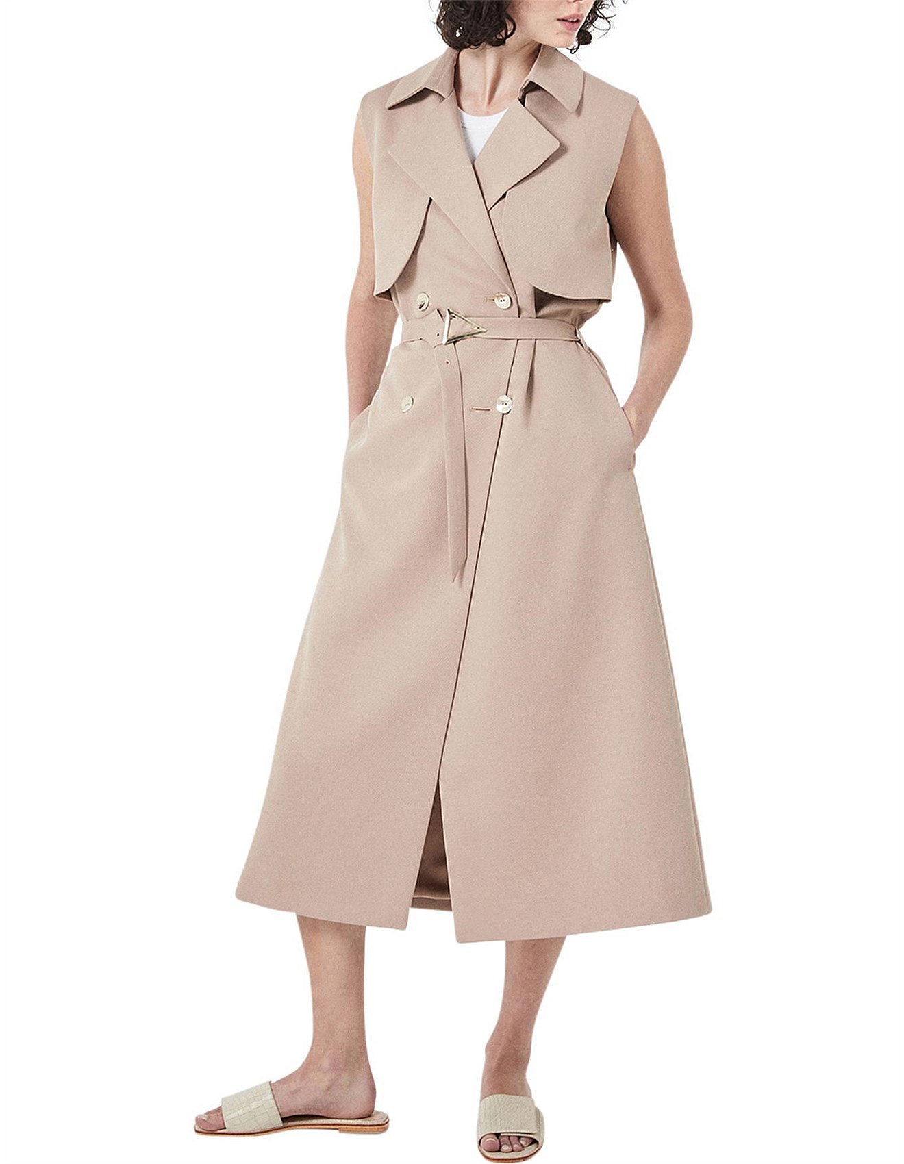 witchery sleeveless trench