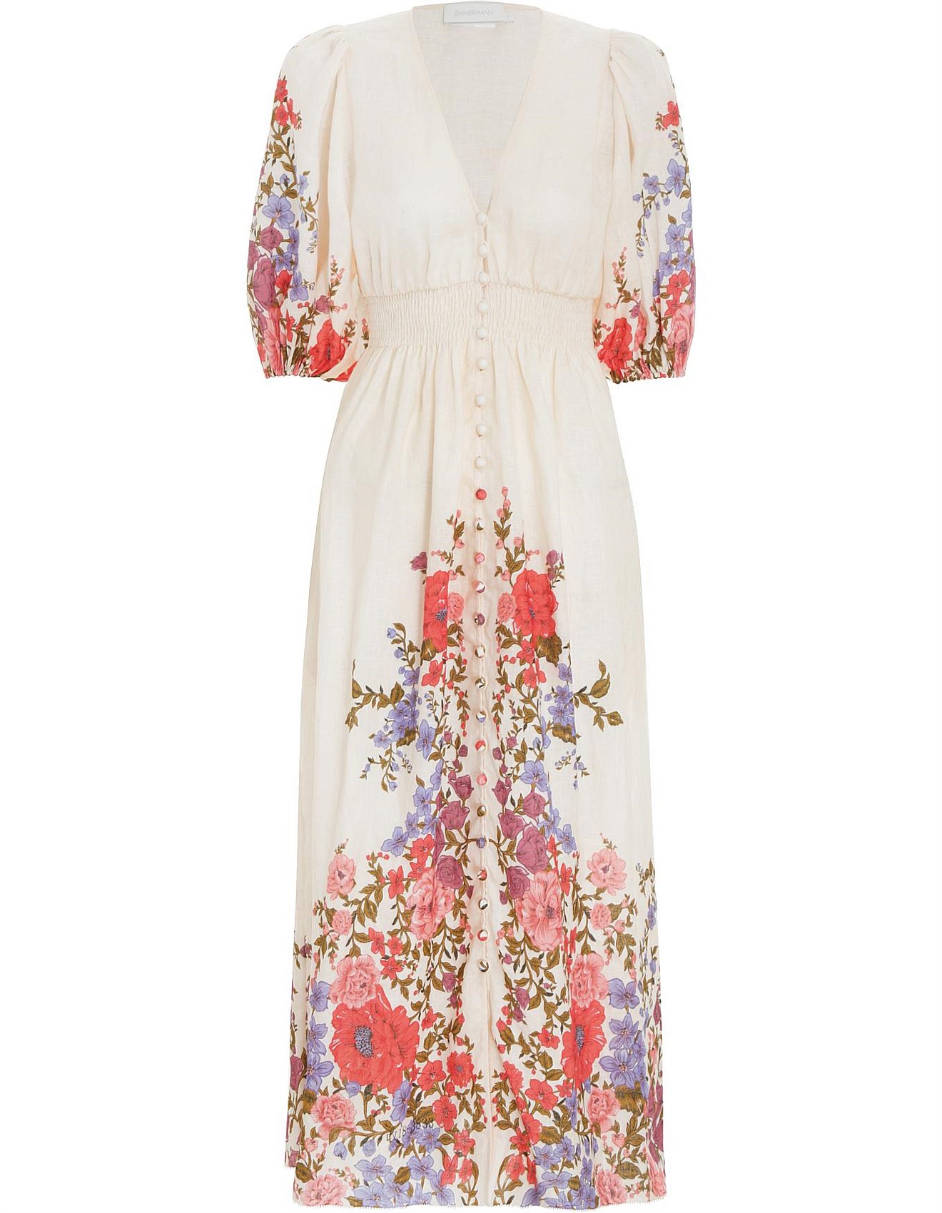 zimmermann poppy shirred waist dress