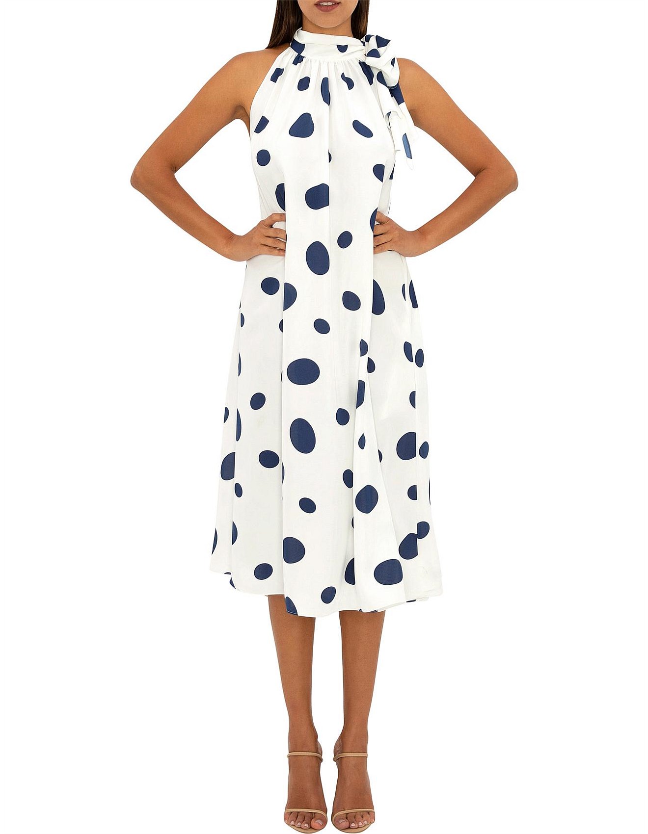 carla zampatti polka dot dress