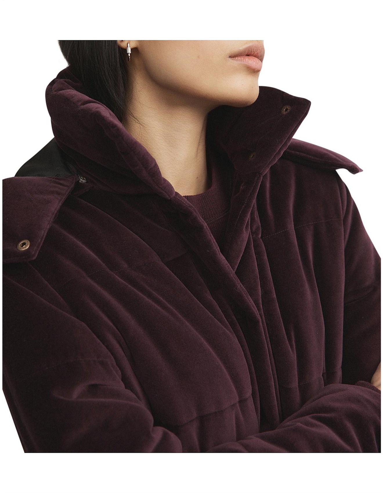 witchery velvet puffer jacket