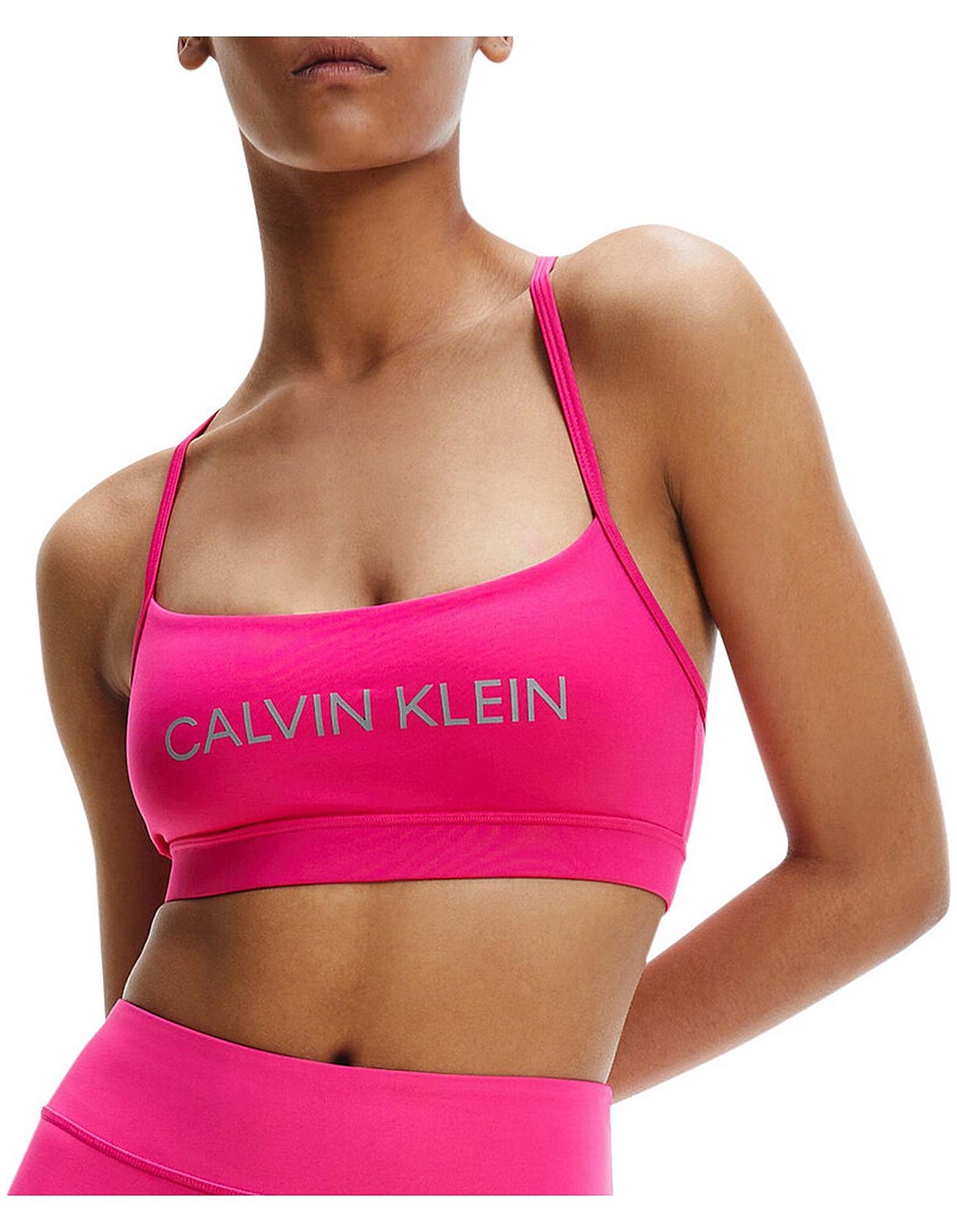 purple calvin klein sports bra