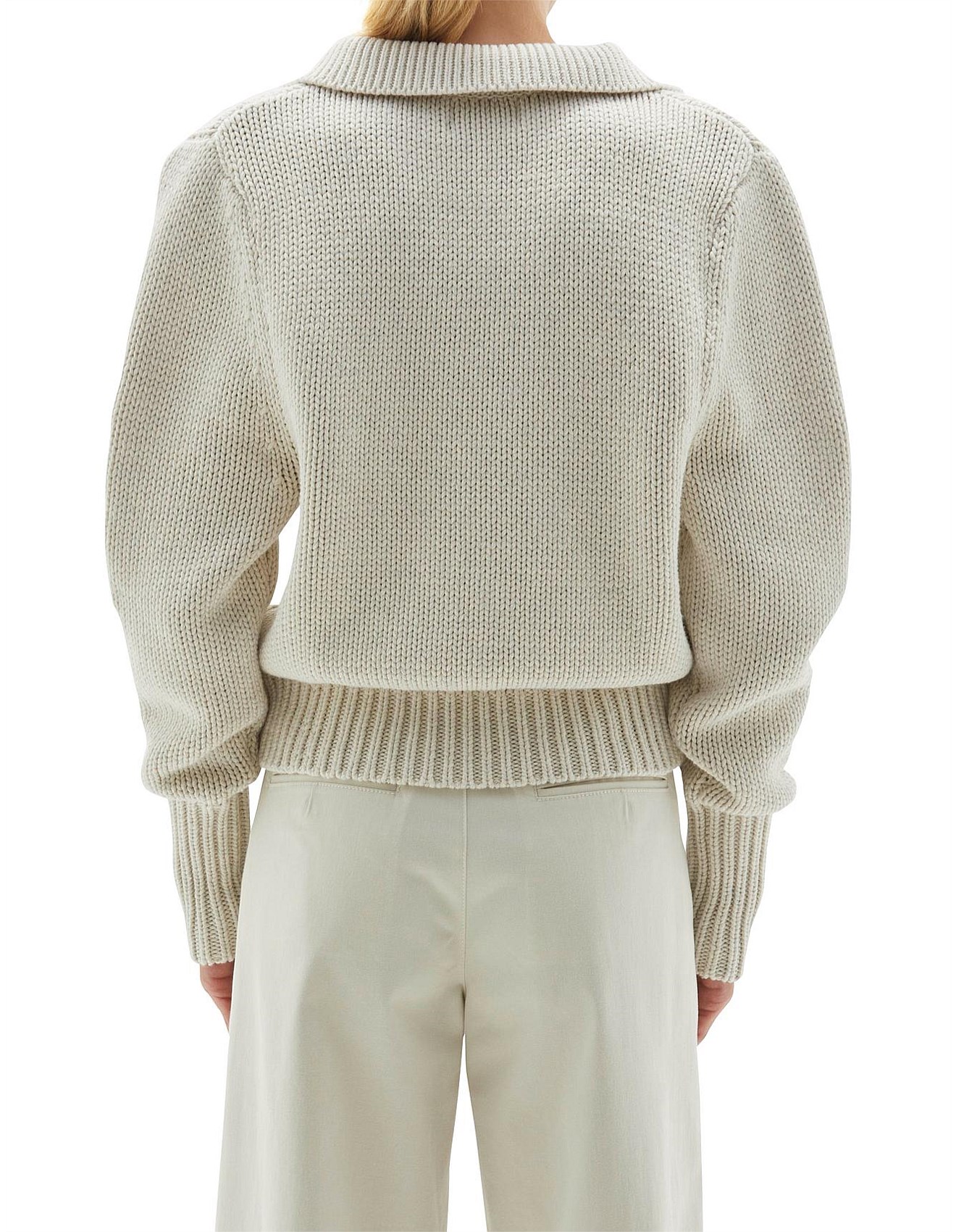 bassike cotton merino polo knit