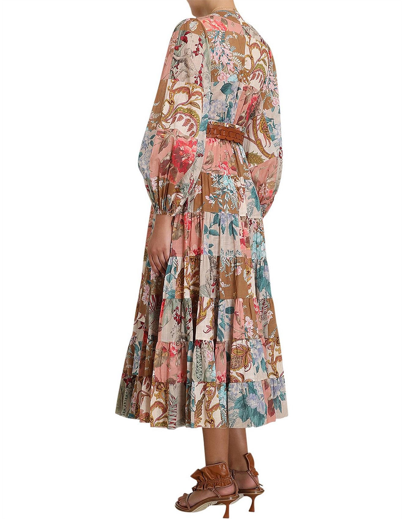 zimmermann cassia patch wrap midi dress