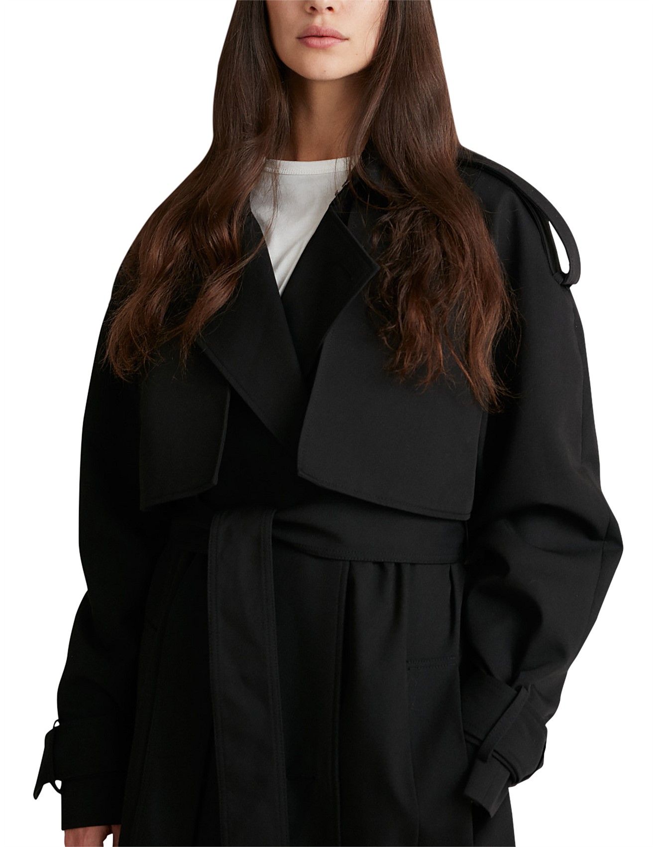 camilla and marc lomela trench coat in black