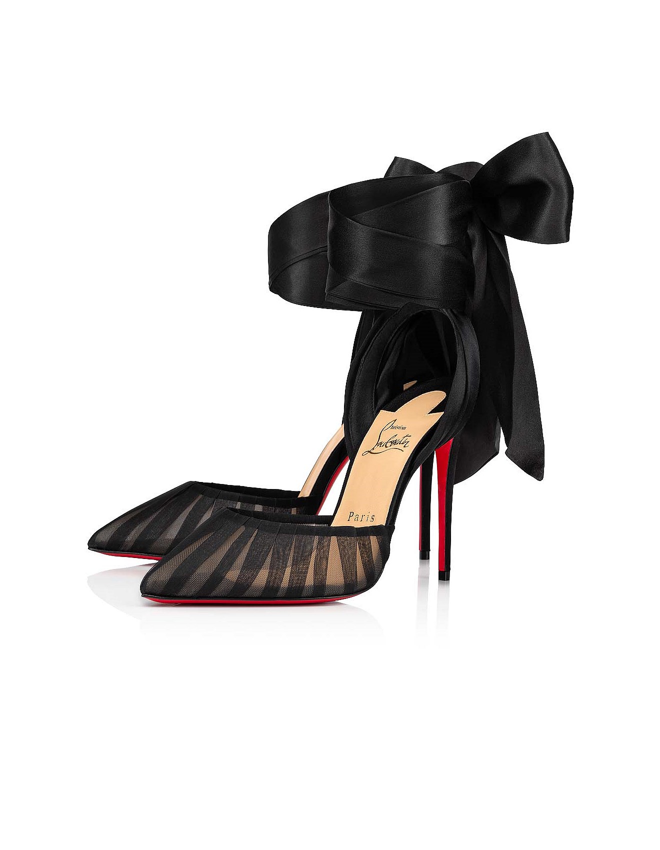 christian louboutin noor 100 satin & mesh pump