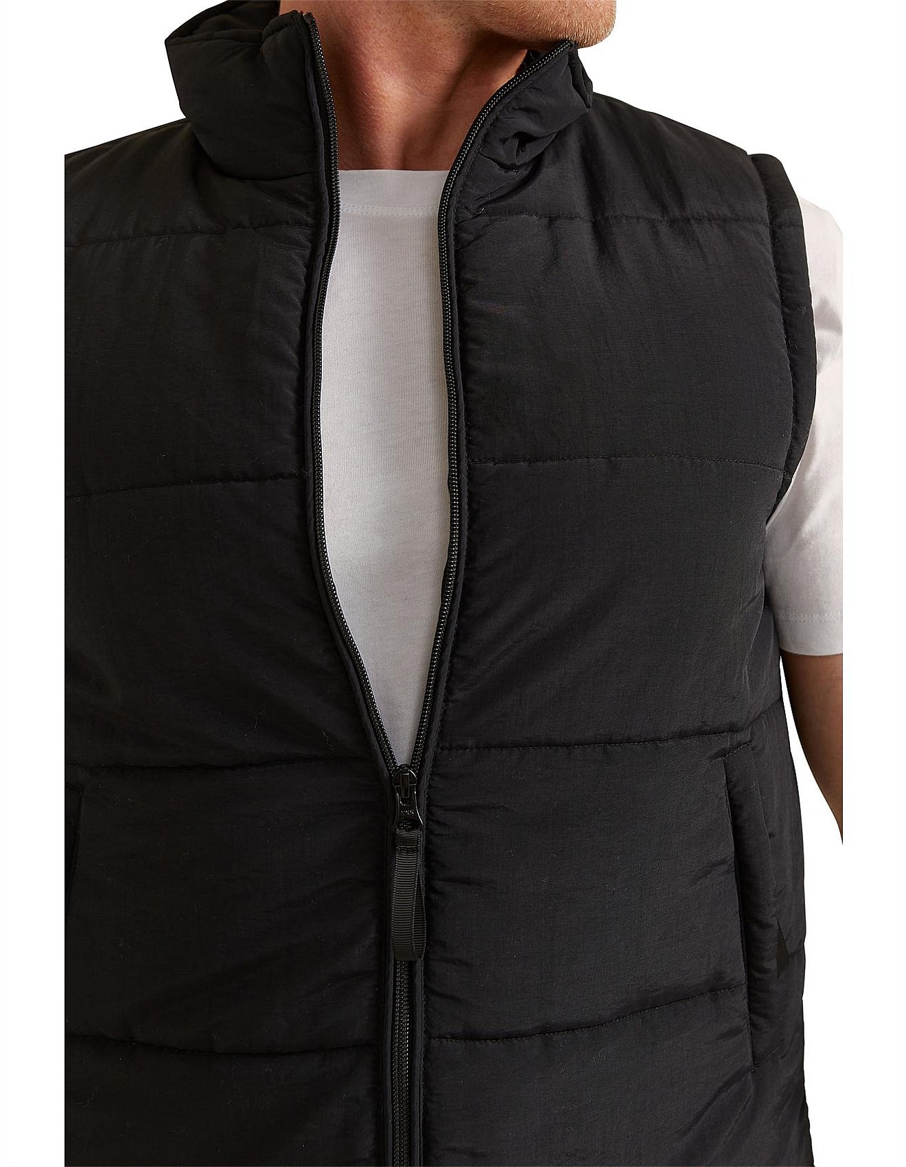 david jones mens puffer vest