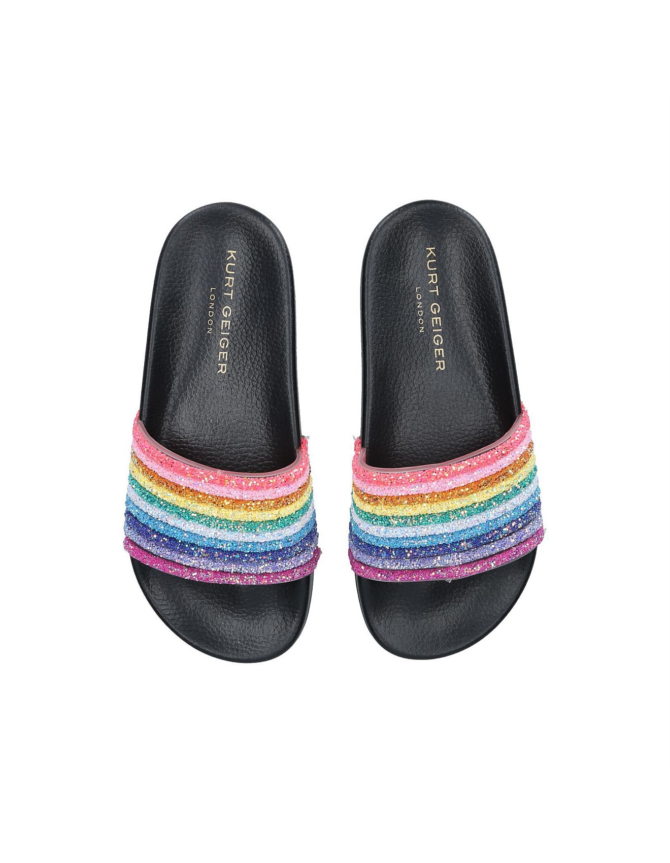 rainbow glitter slides