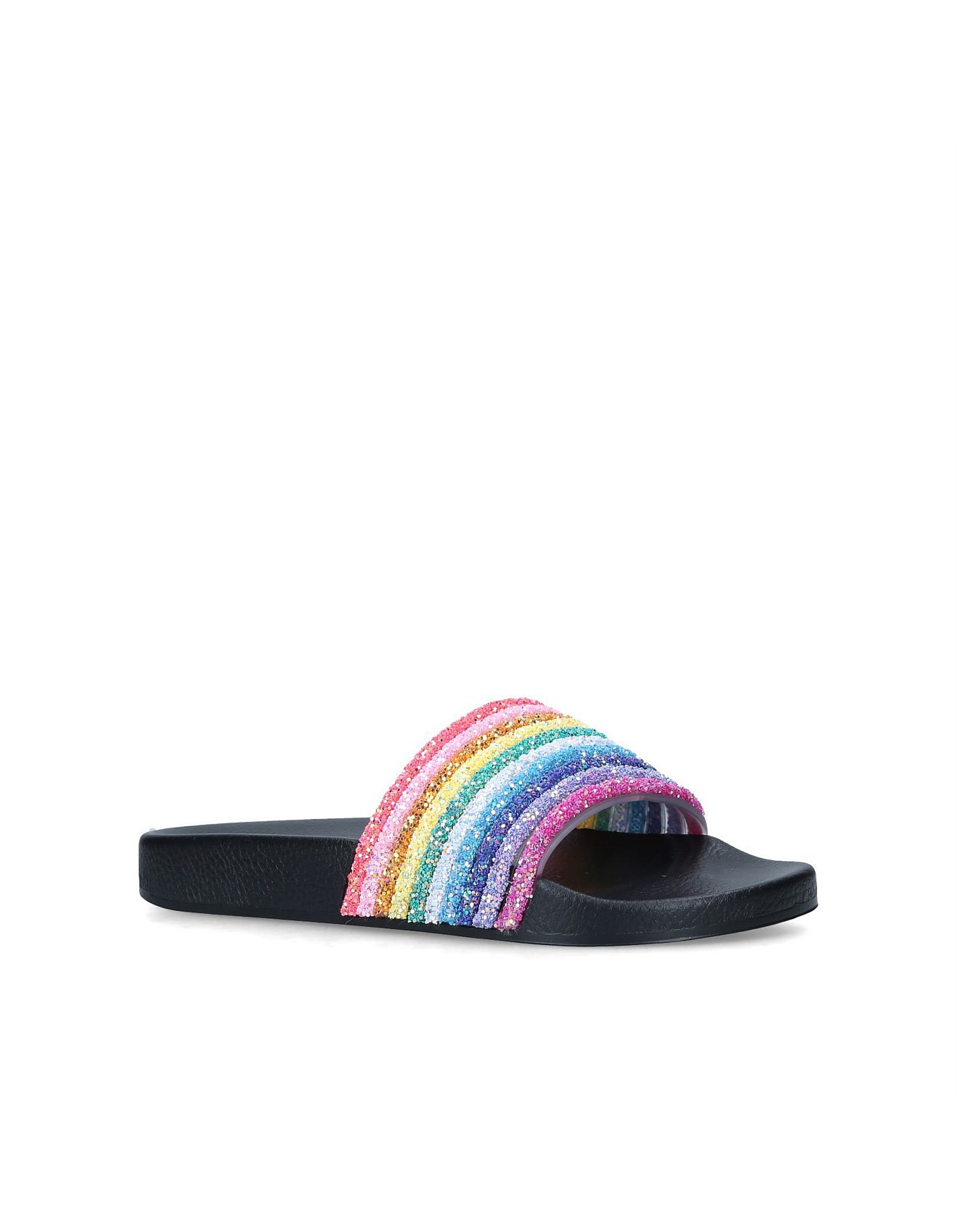 rainbow glitter slides