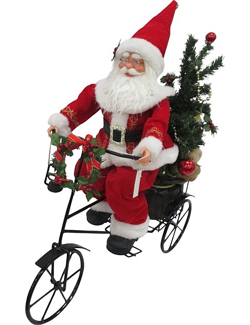  Decor  Santa With Bike Figurine Multi