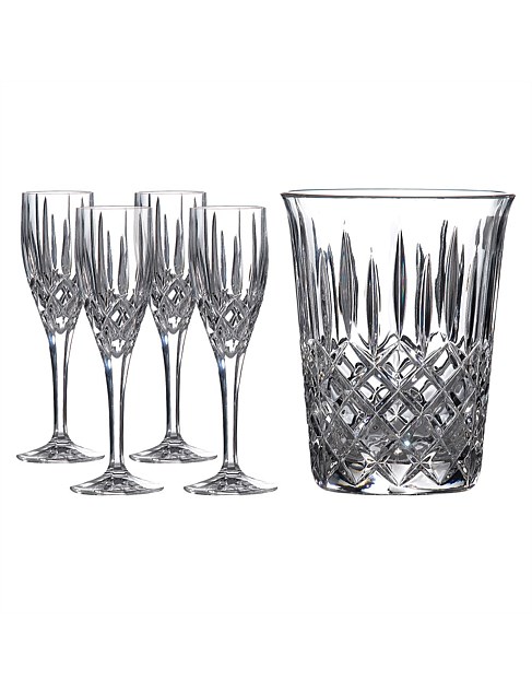 Champagne Set - Ice Bucket & 4 Flutes