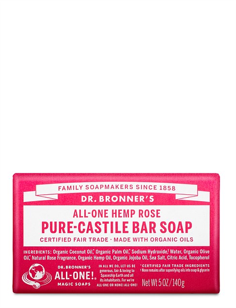 Pure-Castile Bar Soap - Rose 140g