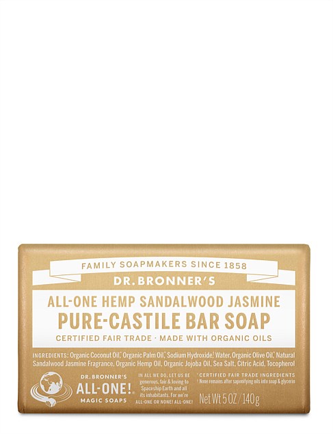 Pure-Castile Bar Soap - Sandalwood Jasmine 140g