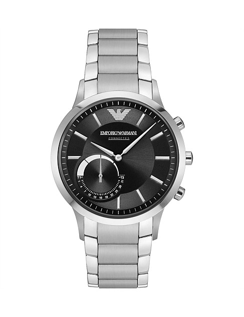 Renato Silver Stainless Steel Hybrid Smartwatch