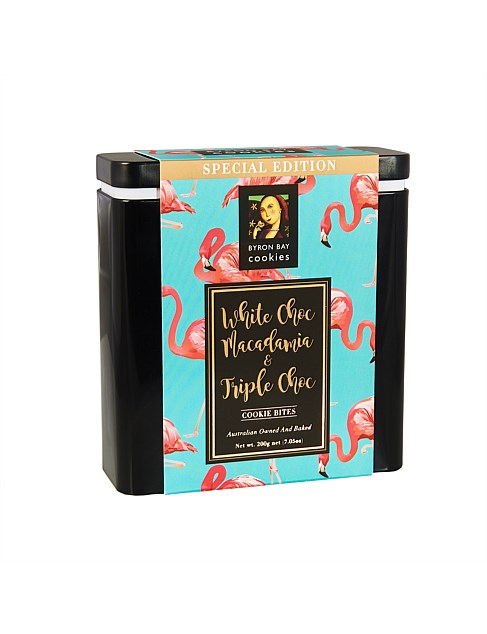 WHITE CHOCOLATE MACADAMIA & TRIPLE CHOCOLATE FLAMINGO TIN 200G