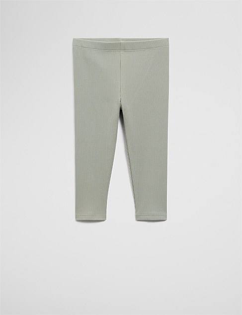 Organically Grown Cotton Blend Solid Rib Legging