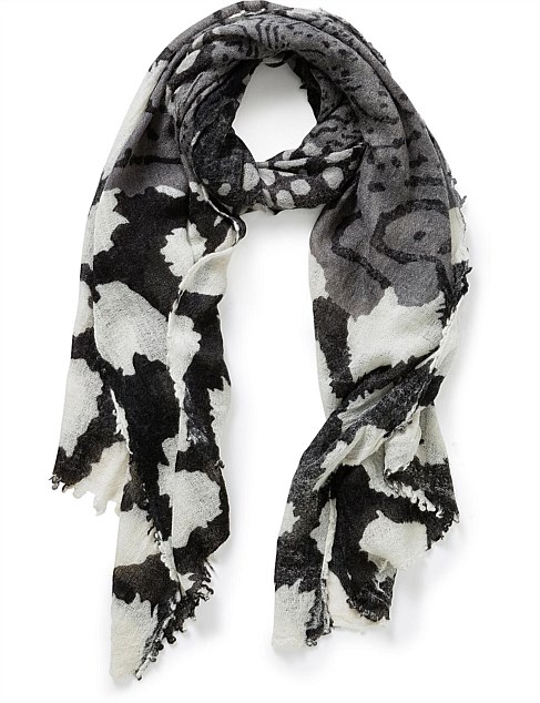 WOOL BLEND ANIMAL SCARF