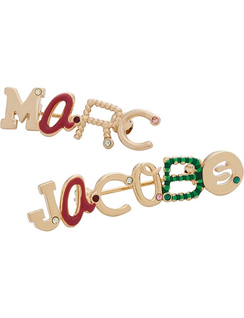 MIXED FONT LOGO BROOCH SET