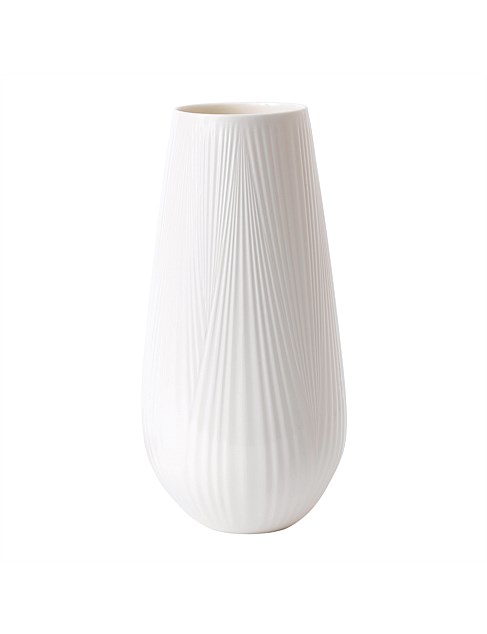 White Folia Tall Vase 30Cm