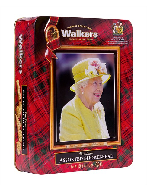 WALKERS QUEEN ROYAL ASSORTED SHORTBREAD TIN 150G