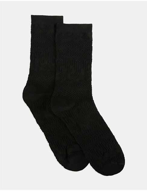 LUCA GEO JACQUARD COTTON CREW CUT SOCK