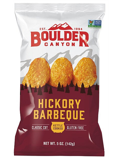 BOULDER CANYON HICKORY BBQ KETTLE CHIPS 142g