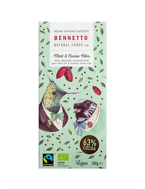 Mint & Cocoa Nibs Chocolate 63% Cocoa