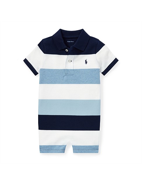 cotton mesh polo shortall