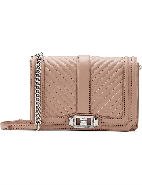 chevron quilted small love crossbody bag