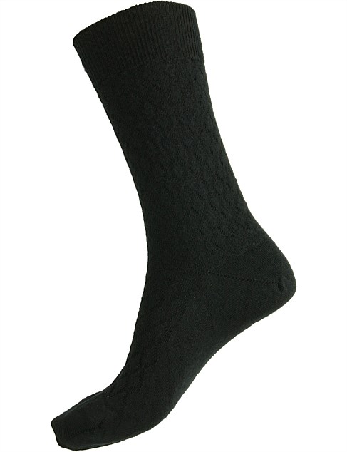 women's merino wool quilted crew cut sock