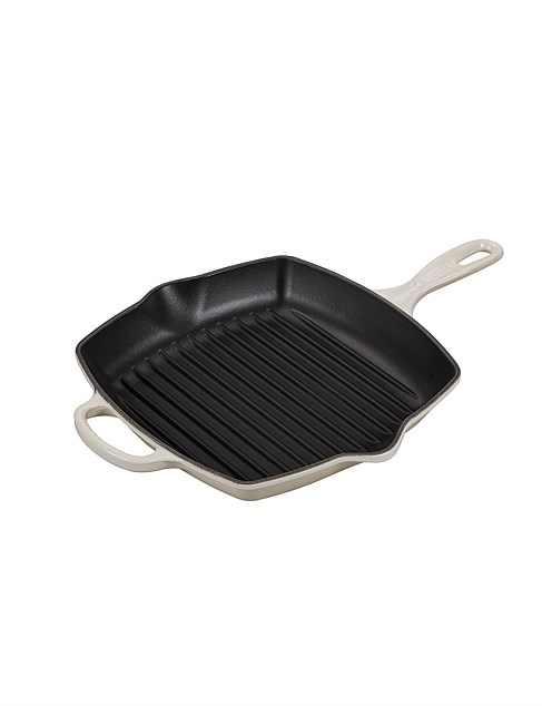 Cast Iron Square Grill Meringue Cream 26cm