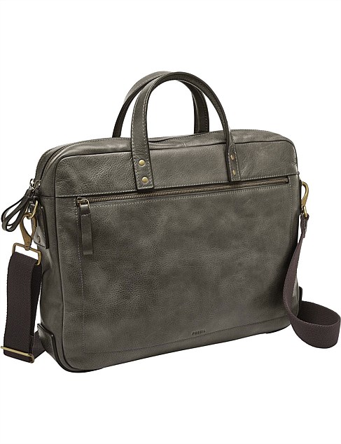 fossil haskell men's briefcase