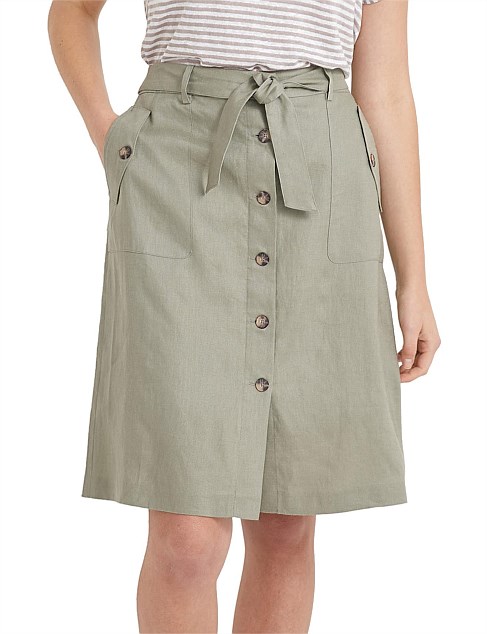 JOSIE TIE LINEN SKIRT