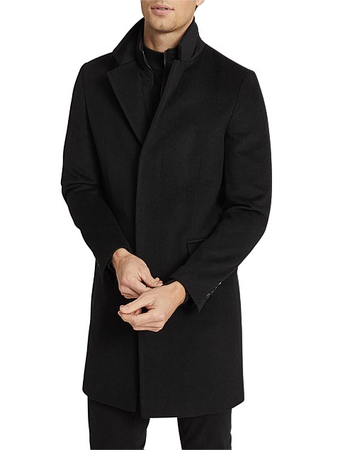 COAL OVERCOAT WITH REMOVABLE INSERT