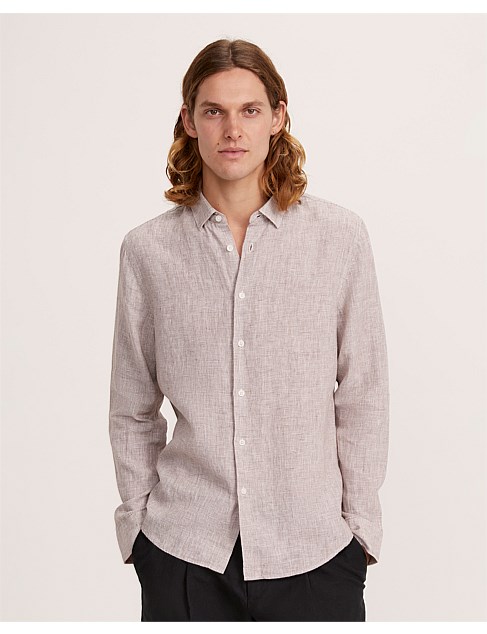 Anderson Long Sleeve Classic Yarn Dyed Linen Shirt