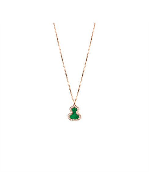 Petite Wulu necklac with diamonds and jade