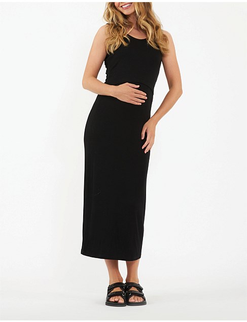 RIB MAXI NURSING DRESS