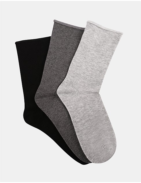 Cotton Blend Comfy Crew Cut Sock 3PK