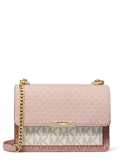 Jade Large Tri-Color Logo Crossbody Bag