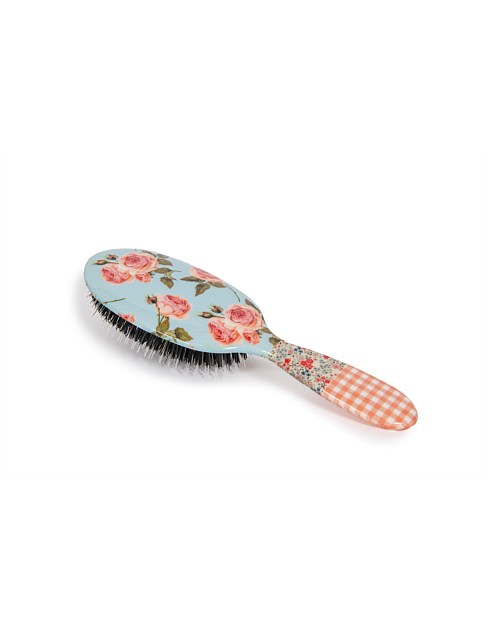 Large Mixed Bristle Brush Pink Gingham