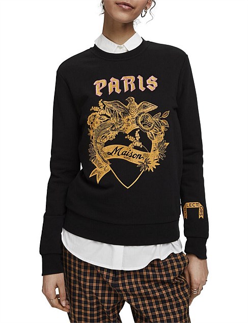 Crewneck Sweat With Toile Artwork