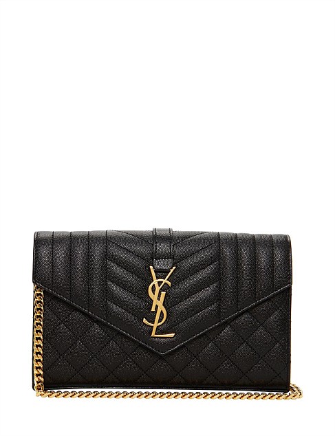 ysl large monogram quilted leather wallet on a chain